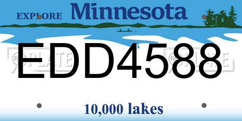 EDD4588 Minnesota License Plate