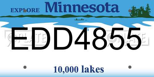 EDD4855 Minnesota License Plate