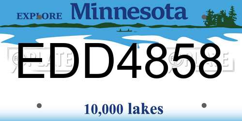 EDD4858 Minnesota License Plate