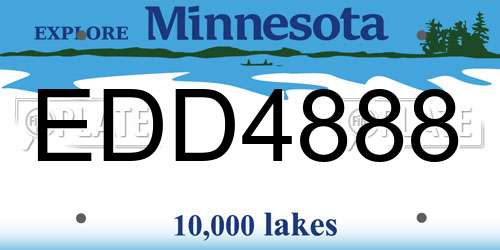 EDD4888 Minnesota License Plate