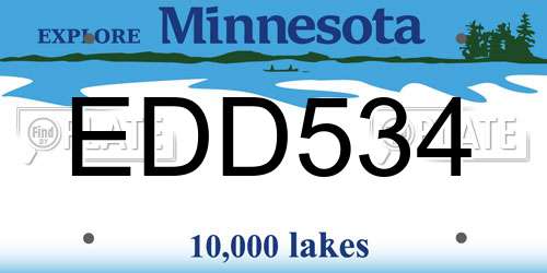 EDD534 Minnesota License Plate