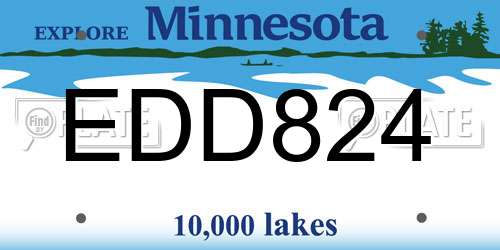 EDD824 Minnesota License Plate
