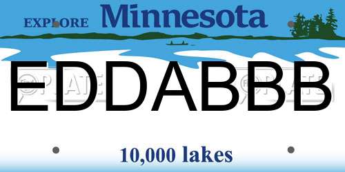 EDDABBB Minnesota License Plate