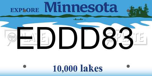 EDDD83 Minnesota License Plate