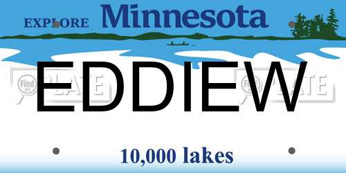 EDDIEW Minnesota License Plate