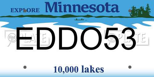 EDDO53 Minnesota License Plate