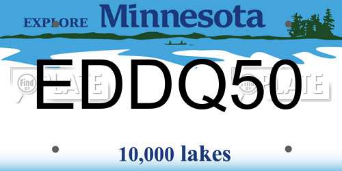EDDQ50 Minnesota License Plate