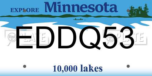 EDDQ53 Minnesota License Plate