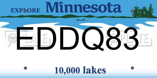 EDDQ83 Minnesota License Plate