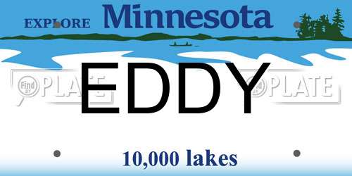 EDDY Minnesota License Plate