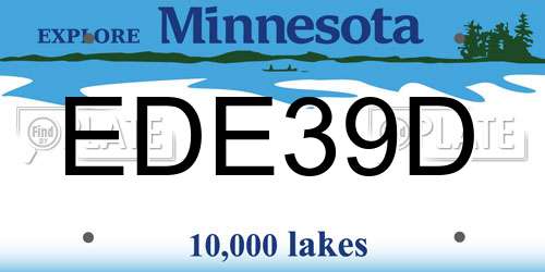 EDE39D Minnesota License Plate