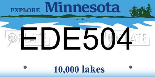 EDE504 Minnesota License Plate