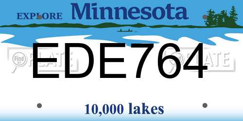 EDE764 Minnesota License Plate