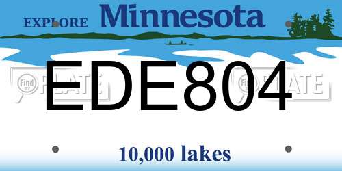 EDE804 Minnesota License Plate