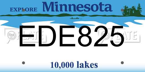 EDE825 Minnesota License Plate