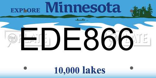 EDE866 Minnesota License Plate