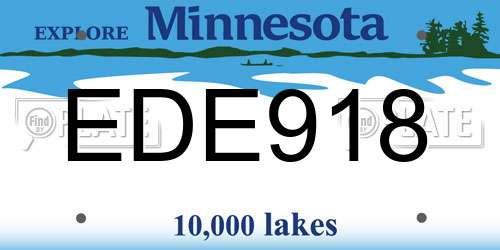 EDE918 Minnesota License Plate