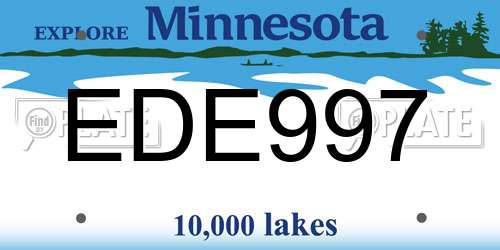 EDE997 Minnesota License Plate