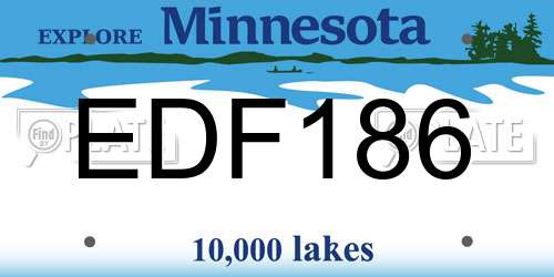 EDF186 Minnesota License Plate
