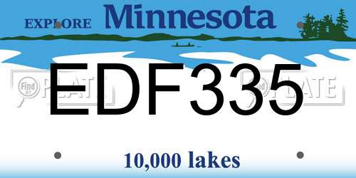 EDF335 Minnesota License Plate