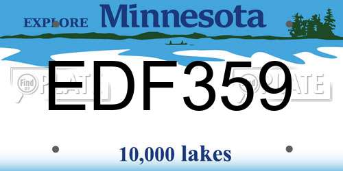 EDF359 Minnesota License Plate