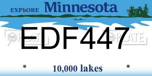 EDF447 Minnesota License Plate
