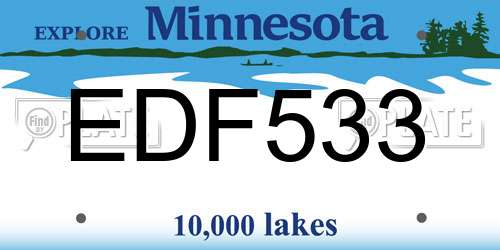 EDF533 Minnesota License Plate