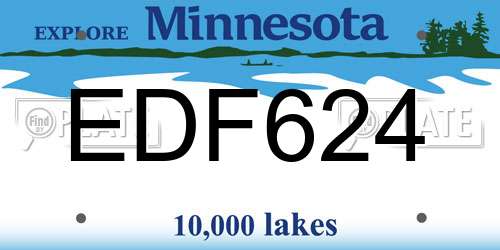 EDF624 Minnesota License Plate