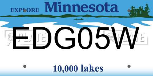 EDG05W Minnesota License Plate