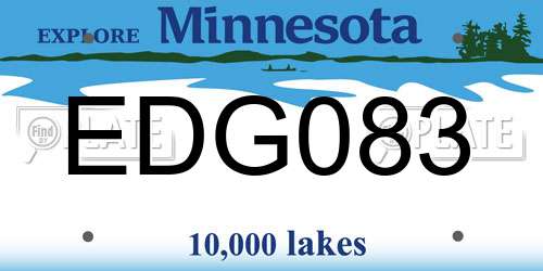 EDG083 Minnesota License Plate