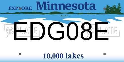 EDG08E Minnesota License Plate