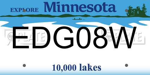 EDG08W Minnesota License Plate