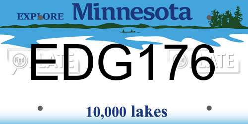 EDG176 Minnesota License Plate