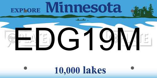 EDG19M Minnesota License Plate