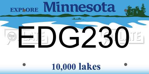 EDG230 Minnesota License Plate