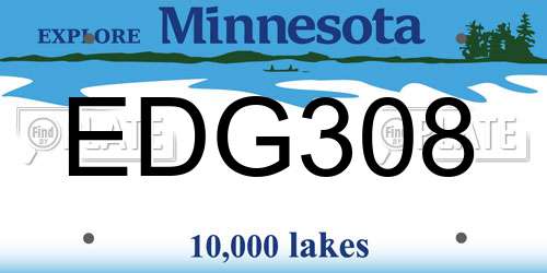 EDG308 Minnesota License Plate