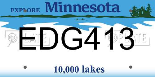 EDG413 Minnesota License Plate