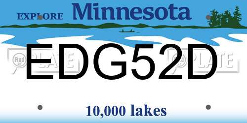 EDG52D Minnesota License Plate