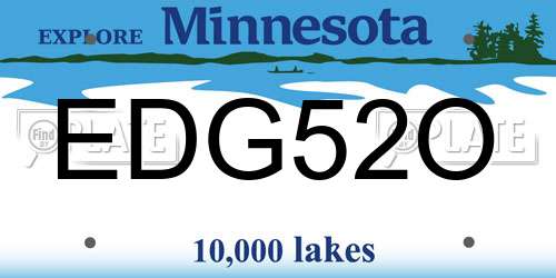 EDG52O Minnesota License Plate