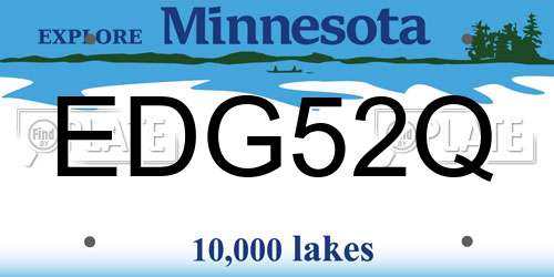 EDG52Q Minnesota License Plate