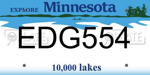 EDG554 Minnesota License Plate