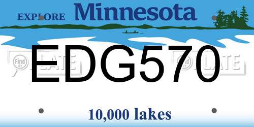 EDG570 Minnesota License Plate