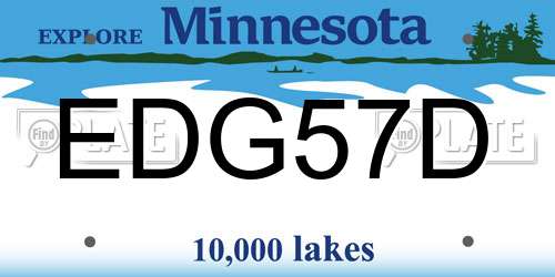 EDG57D Minnesota License Plate