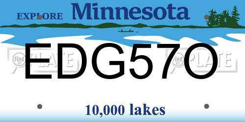 EDG57O Minnesota License Plate