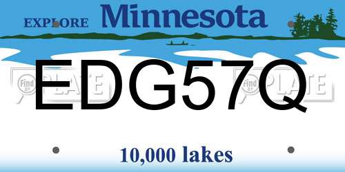 EDG57Q Minnesota License Plate
