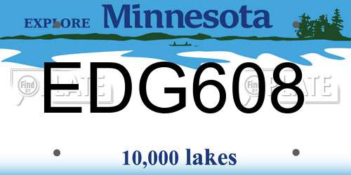 EDG608 Minnesota License Plate