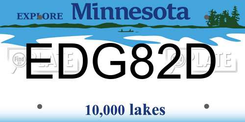 EDG82D Minnesota License Plate