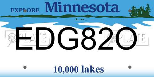 EDG82O Minnesota License Plate