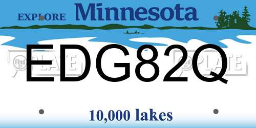 EDG82Q Minnesota License Plate