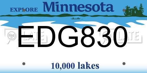 EDG830 Minnesota License Plate